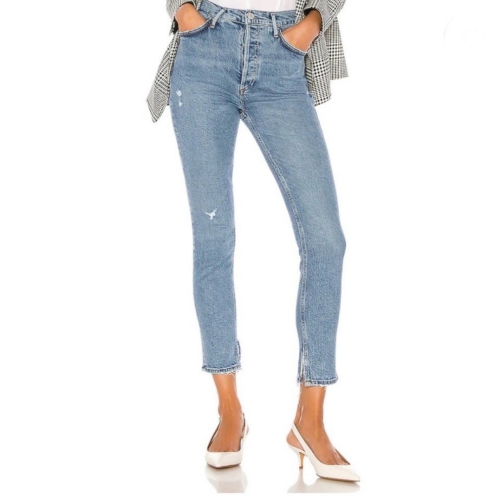 AGOLDE Nico high-rise button fly slim leg jeans
